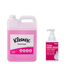 유한킴벌리 크리넥스 거품형 핸드워시 리필 대용량 폼 솝 거품비누 손세정제 로즈라일락향 +전용용기증정, 1개, 5L
