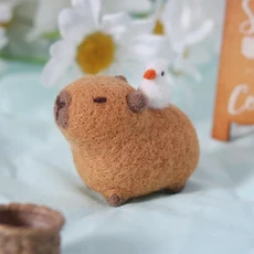 Capybara 펠트 울 동물 개 펠트 강아지 수제 DIY 포크 재미있는 커플 재료 패키지 펠트 키트 펜던트 인형
