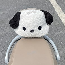 電動車後座腰靠兒童防撞墊前後置通用可愛裝飾品電瓶車摩托車實用, 1個, 牛奶狗頭-電動車靠背墊（彈力款）