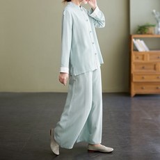 中式太極服套裝 男女通用 寬鬆 中國風 兩件套 夏季 透氣 晨練 武術 練功服