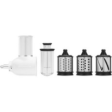 KitchenAid KSMVSA 攪拌機專用蔬果削片機，全系列主機適用，輕鬆切片切絲，快速備料, 1個, White