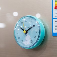 욕실시계 화장실시계 방수 주방 무소음 냉장고 흡착 캐릭터, E. 토끼 7.2cm