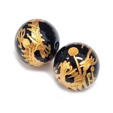 Bead 팔찌원석 8mm 금룡 은룡 팬던트 한팩 2알 원석선택, 8mm 금룡 오닉스 (2알)