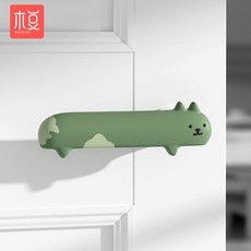 펀앤쇼핑 회색냥 우 문소리방지 소음방지 커버 충격방지 문 고양이 방문콕방지가드 실 문고리, L. 귀여운 좌측 열림