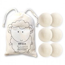 세탁기용 양모볼 정전기방지 건조볼 6개입