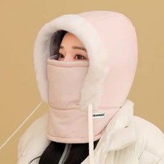 다나몰 바라클라바 넥워머 후드 겨울모자 방한, 핑크, 1개