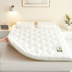 BYOU 인체공학 천연 라텍스 메모리폼 매트리스 9CM 편안한 숙면 척추건강 매트리스, 화이트 프린트