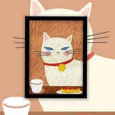 고양이 그림 그리기 백드롭페인팅 디지털 DIY 풀세트 유화, 1개, A. 팥죽색 배경