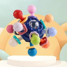 正版 曼哈頓原子球 固齒器 手指球 磨牙玩具, 1個, 原子球贈收納盒(藍)