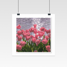 챌린즈 DIY 명화 그리기 튤립 해바라기 피포페인팅 유화 그리기 세트 20x20cm, A-1. 윤슬튤립, 1개