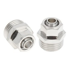 [ 1232924 ] 인피나우 푸시 투 커넥트 에어 피팅 1.3cm(1/2인치) 수나사 라인 퀵 커넥터 니켈 도금 구리 BSPT 2개 실버 톤, INFINAUTO 튜브 커넥터 릴리즈 자동 잠금 푸쉬