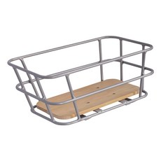 자전거 바구니 뒷 장바구니 짐받이 시장 수납 브라켓 후면 고정식 나무 대형, B