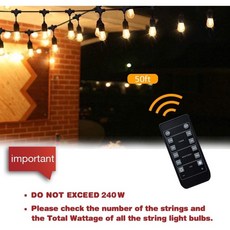 LED防水戶外G40/S14燈串遙控調光器，庭院裝飾燈串，節能LED燈泡，多功能遙控調光，戶外防水燈飾, 1個, 防水戶外調光器360W