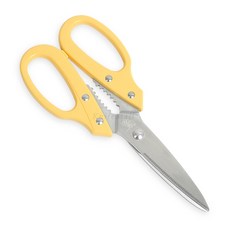 일본 칼라 양손가위 195mm 다용도 톱니 방산가위 방산시장, 노랑, 1개