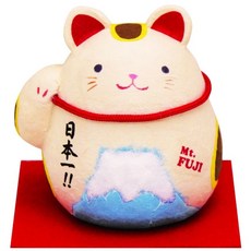 龍虎作 日本一富士山招財貓 和紙製吉祥物 7cm - 居家招財擺飾