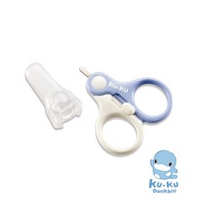 KU.KU 酷咕鴨 初生嬰兒安全剪刀 短圓頭刀刃安全鎖扣, 藍色, 1個