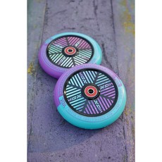 MGP 익스트림 스쿠터 바퀴 110MMX24MM 블랙 프로 프로페셔널 고탄소강 팬시, 퍼플 스 블루120mm 2개, 1개