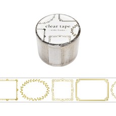 【YUBU】MIND WAVE 30mm 燙金透明貼紙 紙膠帶, 1個, 95424 wide frame