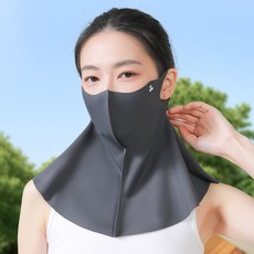 LINSHU 여름 냉감 자외선차단 골프 마스크 남녀공용 2개, 다크 그레이