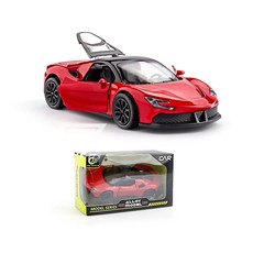 【台灣出貨】1:43合金超跑模型車，仿真警車合金模型，兒童玩具賽車, 【超跑】法拉利-紅, 1個