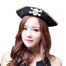 후크선장 모자 파티캡 블랙, 1개