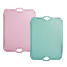 AGAFURA 厚實矽膠砧板 2種 可熱水消毒, 粉色+薄荷