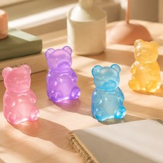 로제 구미베어 슬랑이 곰젤리 4종 스퀴시 모찌 말랑이, 1세트, 로즈+퍼플+블루+옐로우