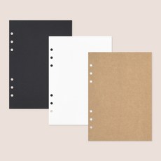 A5 6공 스크랩북 내지 15매 - 베이직, 블랙