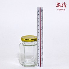 台灣製 六角玻璃罐 (45ml-380ml) 含蓋 玻璃瓶 分裝瓶 密封罐 辣椒罐, 1個