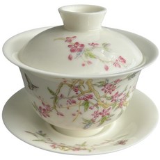 紅芳庭 羊脂玉瓷功夫茶道泡茶蓋碗 功夫茶專用茶具 精緻玉瓷材質 提升茶葉香氣 享受專業級泡茶體驗, 白色, 1個, 150ml