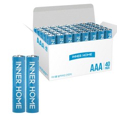 이너홈 고성능 알카라인 AAA 건전지, 1개, 40개입