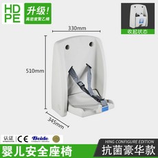 壁掛式嬰兒護理台安全座椅 HDPE材質 承重35kg, 豪華抗菌HDPE】嬰兒座椅 專票