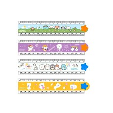 모닝글로리 캐릭터 겹자 30cm 랜덤, 1세트-4종컬러씩