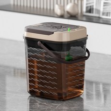 透明可視化茶盤廢水桶，大容量茶渣桶，茶水分離過濾水桶，家用茶臺垃圾桶, 小號透明棕色【超過四個超材】,單桶+1米銅球管+提示器, 1個