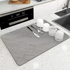 주방 카운터용 건조 매트 30x40cm/11.81x15.75인치 논슬립 방수 고무 뒷면이 있는 커피 매트 빠른 건조 매트, 01 30x40cm, 03 C