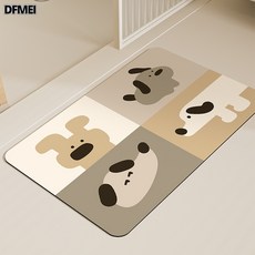 DFMEI 硅藻泥地墊淋浴間吸水速幹腳墊耐髒易打理浴室地墊, 1個, 出沒狗狗