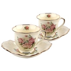 PGS Queen Rose 雙人咖啡杯組, 混合色, 2套