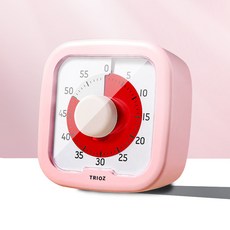 트리오즈 무소음 구글타이머 뽀모도로 타이머, 1개, 핑크