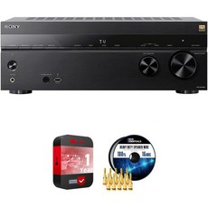 Sony 소니 STR-AN1000 72 채널 홈 시어터 8K AV 리시버 번들 디코 에센셜 스피커 바나나 플러그 5쌍 100피트 길이 16 AWG 와이어 1년 CPS 강화 보호