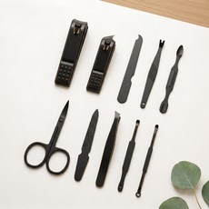 JEWAY 휴대용 발톱 손톱깎이 10종 세트 1개 블랙 10종, 1세트