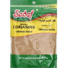 Sadaf Coriander Seeds 그라운드 - 요리 및 음식 맛용 고수 씨앗 파우더 지중해 Semilla de Cilantro 코셔 113.4g(4온스) 재밀봉 가능한 백