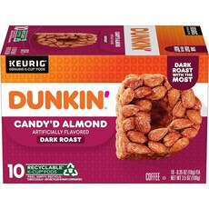 Dunkin' Candy'd 아몬드 다크 로스트 맛 커피 큐리그 K-컵 포드 10개, Dunkin' Candy'd 아몬드 다크 로스트 맛 커, 캔디 아몬드