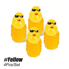 야광 밸브 스템 캡 빛나는 타이어 커버 자동차 자전거 트럭 오토바이용 검정색 먼지, 5. Yellow, 1개