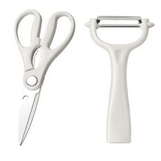 削皮刀與剪刀組合 多功能廚房工具套裝, 1套, 【簡易兩件套】