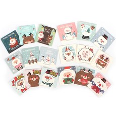 디자인랜덤 크리스마스 3단 카드 7x7cm
