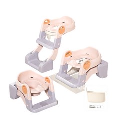 兒童坐便器輔助器 可摺疊 1-10歲伴成長, 洛汐粉硬墊款
