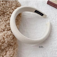 DFMEI 美拉德髮箍女高顱頂高級感頭箍百搭壓發頭飾韓系復古秋冬海綿發捆, 1個, X1-245米白色海綿髮箍:如圖