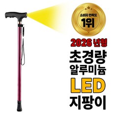 탑홀드 초경량 노인 어르신 길이조절용 지팡이, 1개, 핑크 원레그