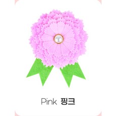 플렌룬 카네이션뱃지 DIY키트 부직포 브로치, 6개, 핑크