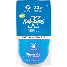 영국 킹오브쉐이브 쉐이브젤 센서티브 리필용 200g (파우치형), 1개, 200ml